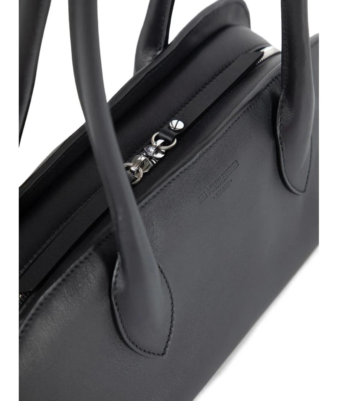 ANN DEMEULEMEESTER Черная кожаная сумка через плечо, фото 3