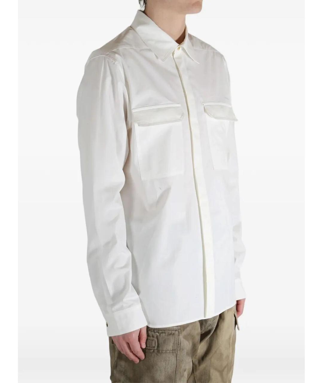 RICK OWENS Белая хлопковая кэжуал рубашка, фото 4
