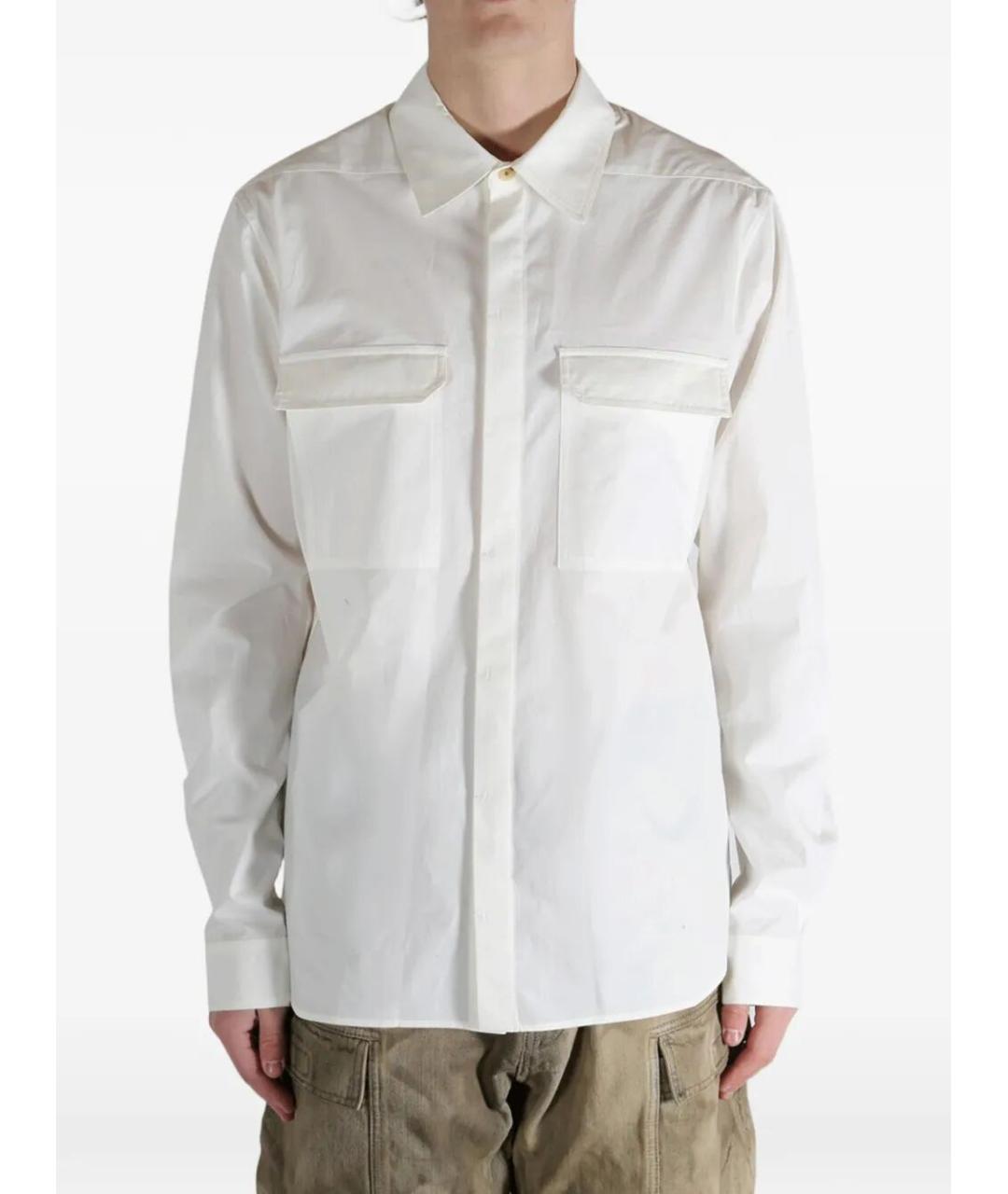 RICK OWENS Белая хлопковая кэжуал рубашка, фото 5