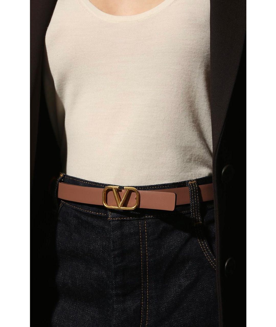 VALENTINO Оранжевый кожаный ремень, фото 7