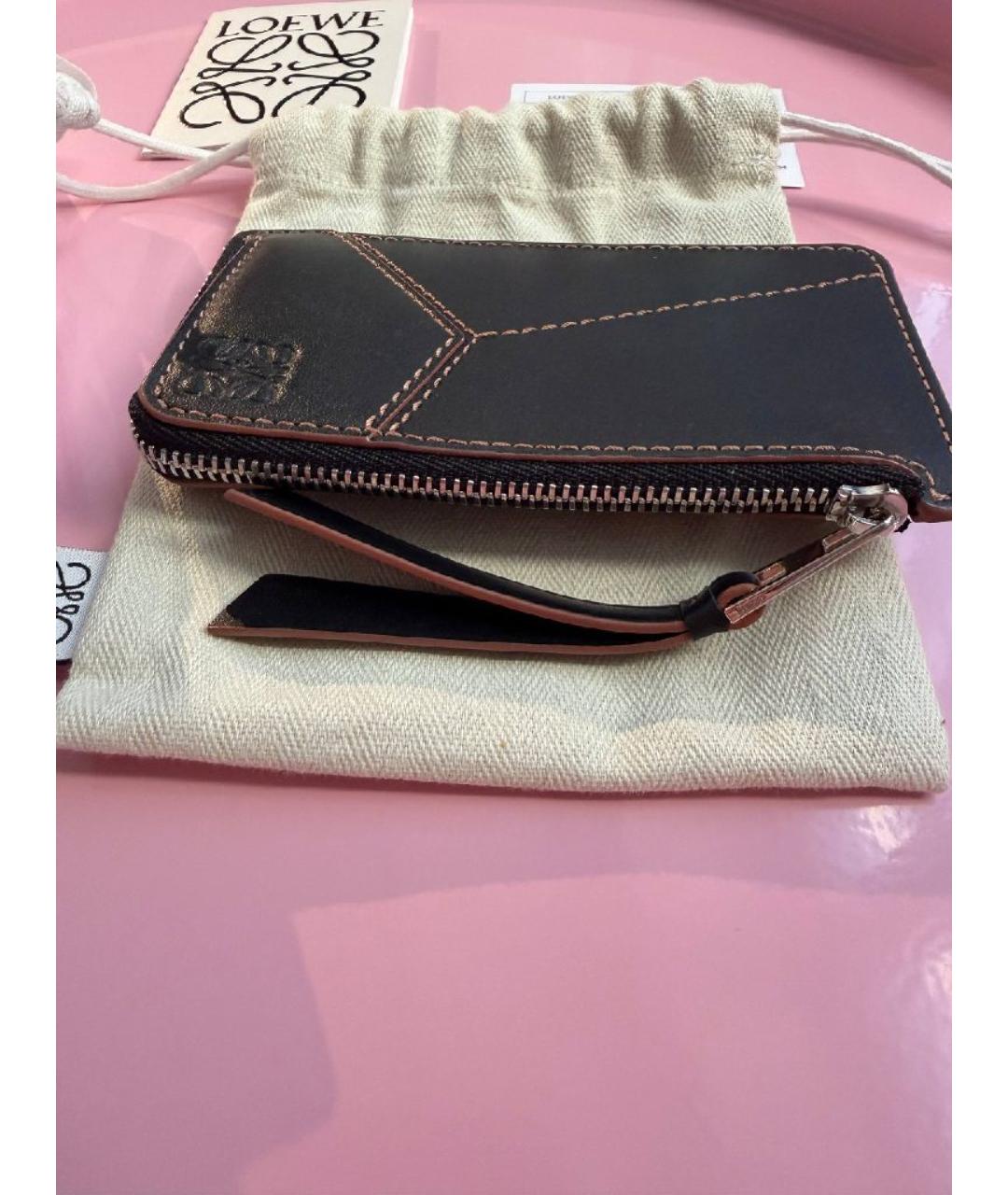 LOEWE Черный кожаный кошелек, фото 2