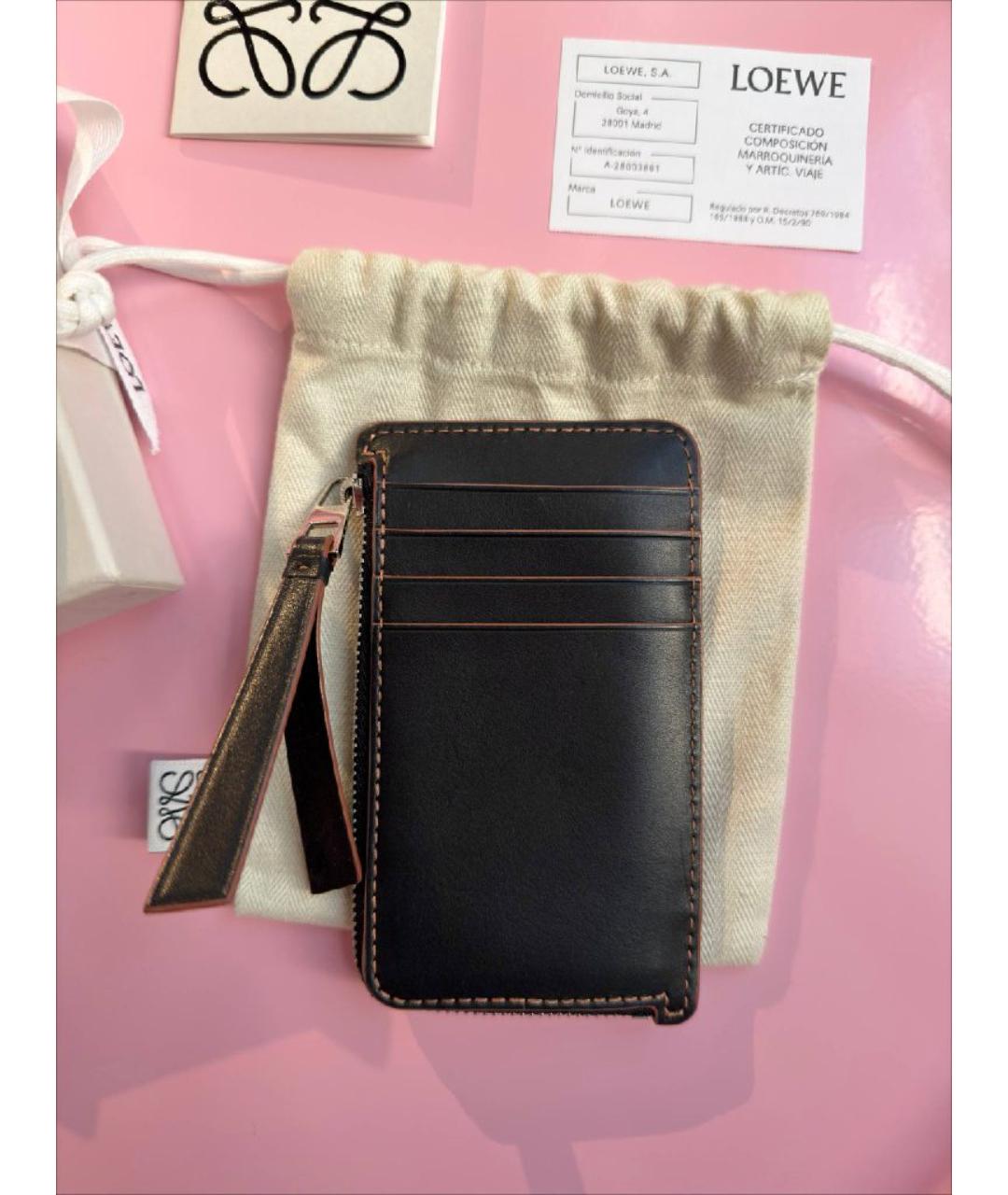 LOEWE Черный кожаный кошелек, фото 7