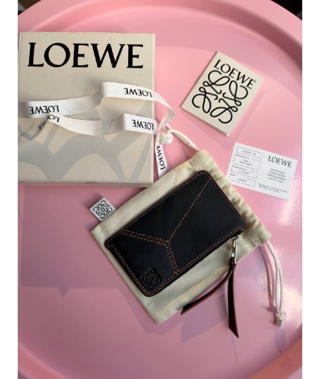 LOEWE Черный кожаный кошелек, фото 8