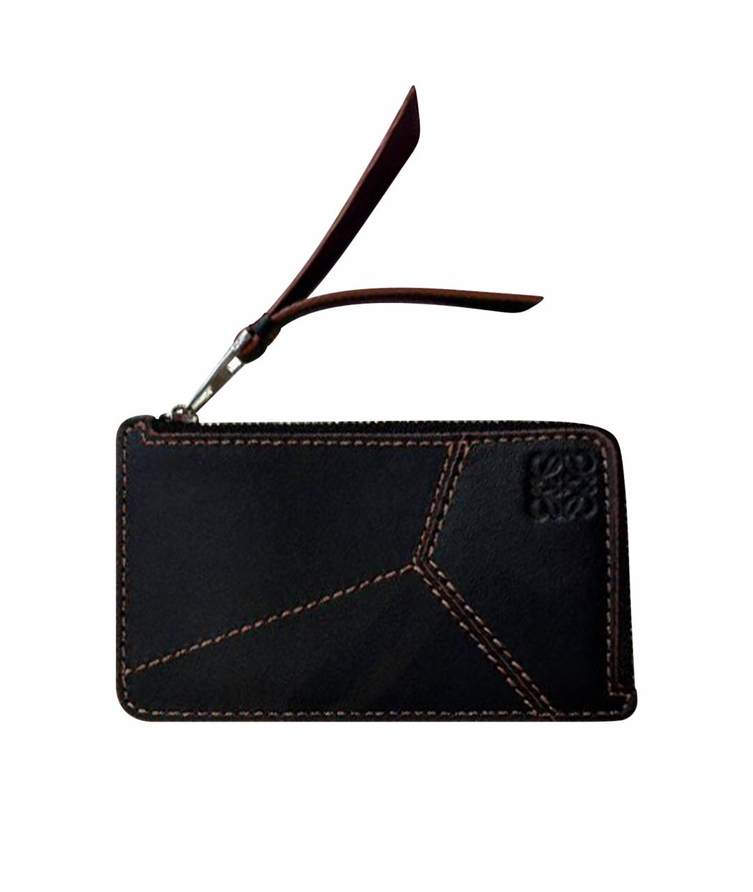 LOEWE Черный кожаный кошелек, фото 1