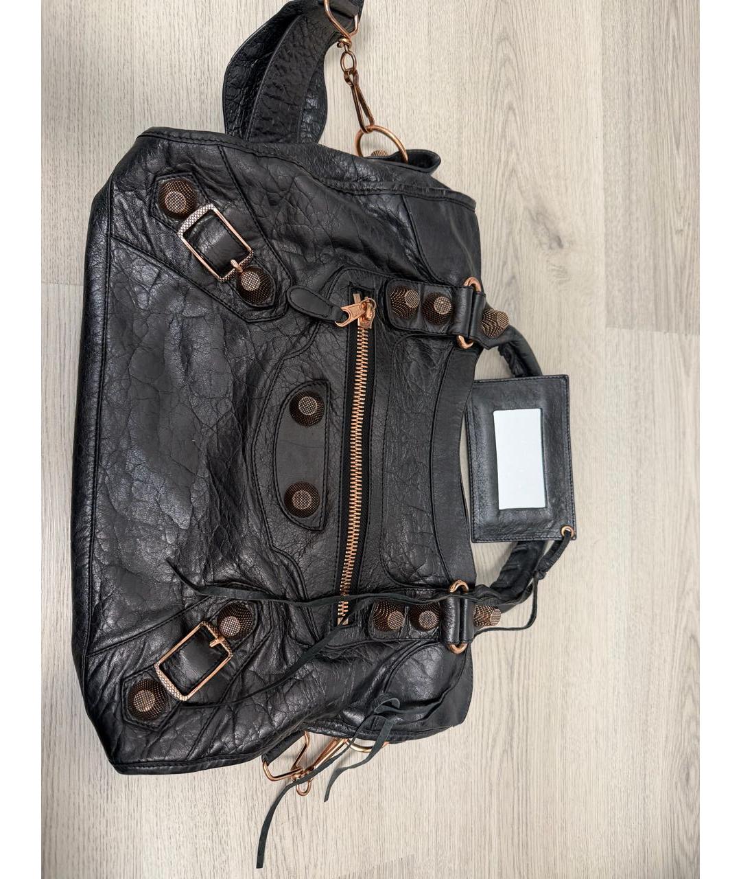 BALENCIAGA Черная кожаная сумка через плечо, фото 7