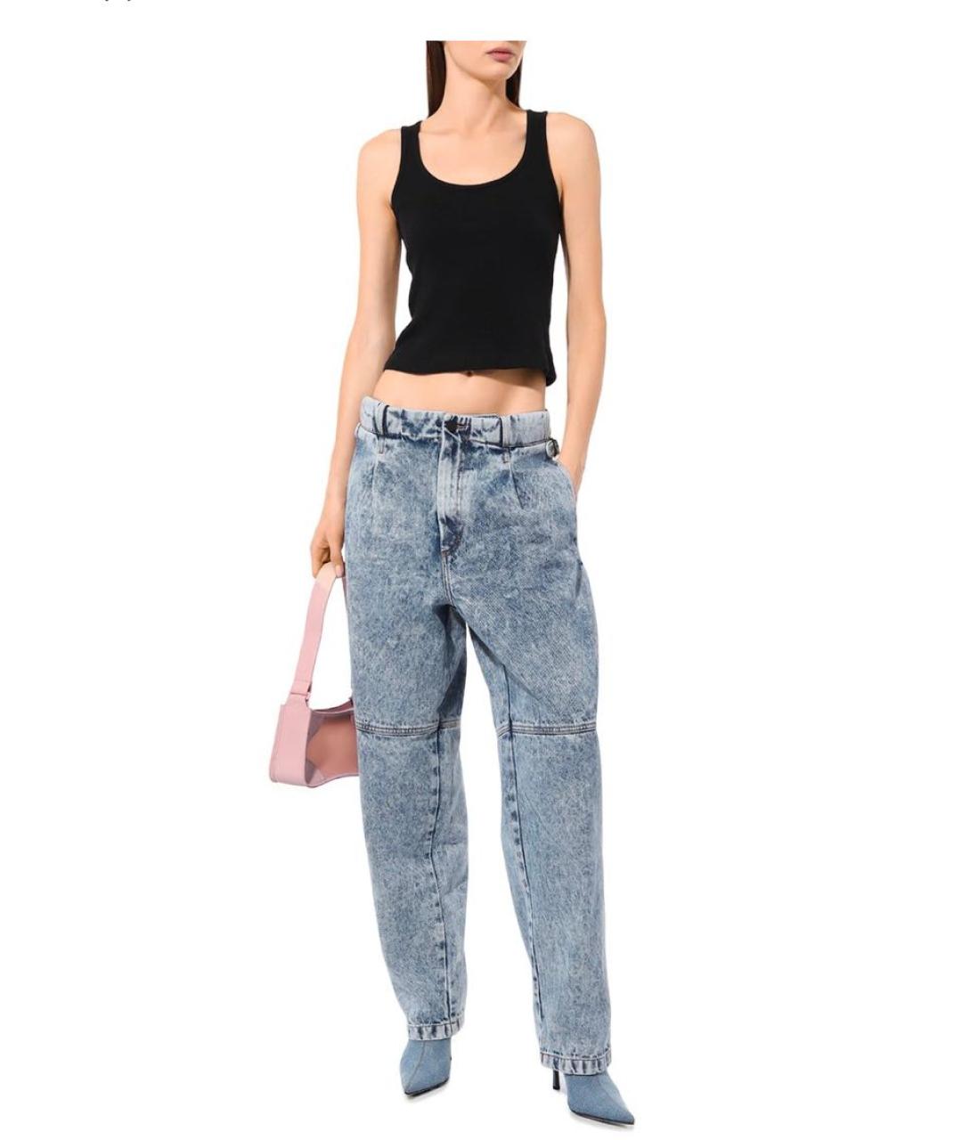 THE MANNEI Голубые хлопковые прямые джинсы, фото 4