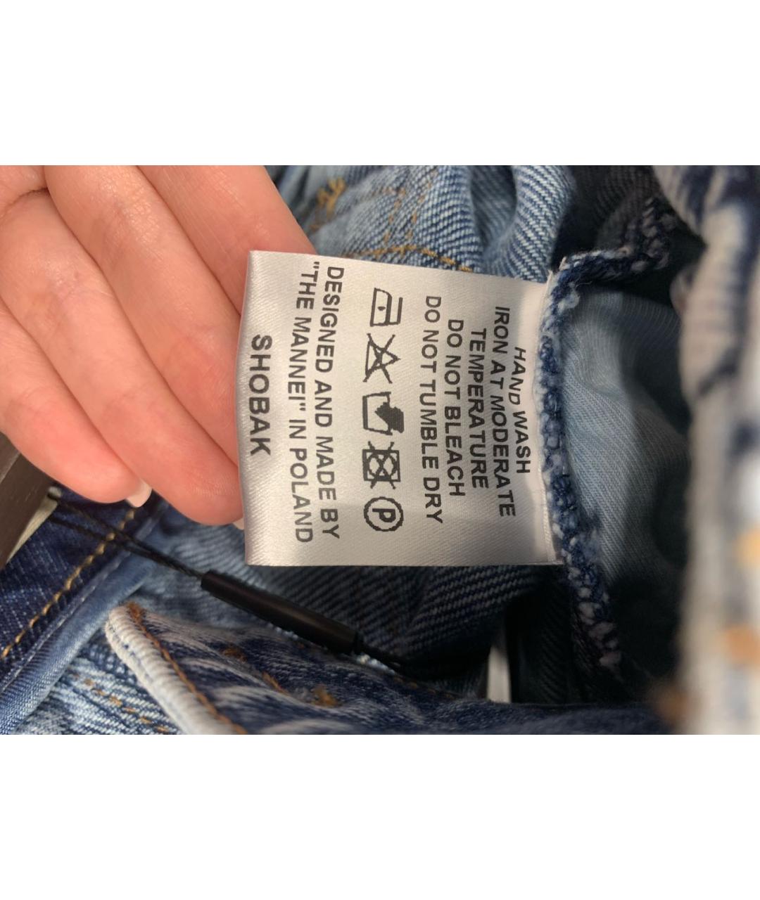 THE MANNEI Голубые хлопковые прямые джинсы, фото 5