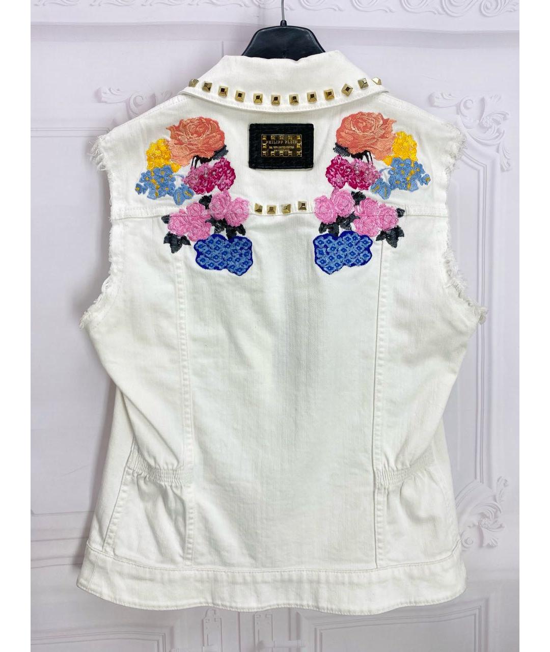 PHILIPP PLEIN Белый хлопковый жилет, фото 2