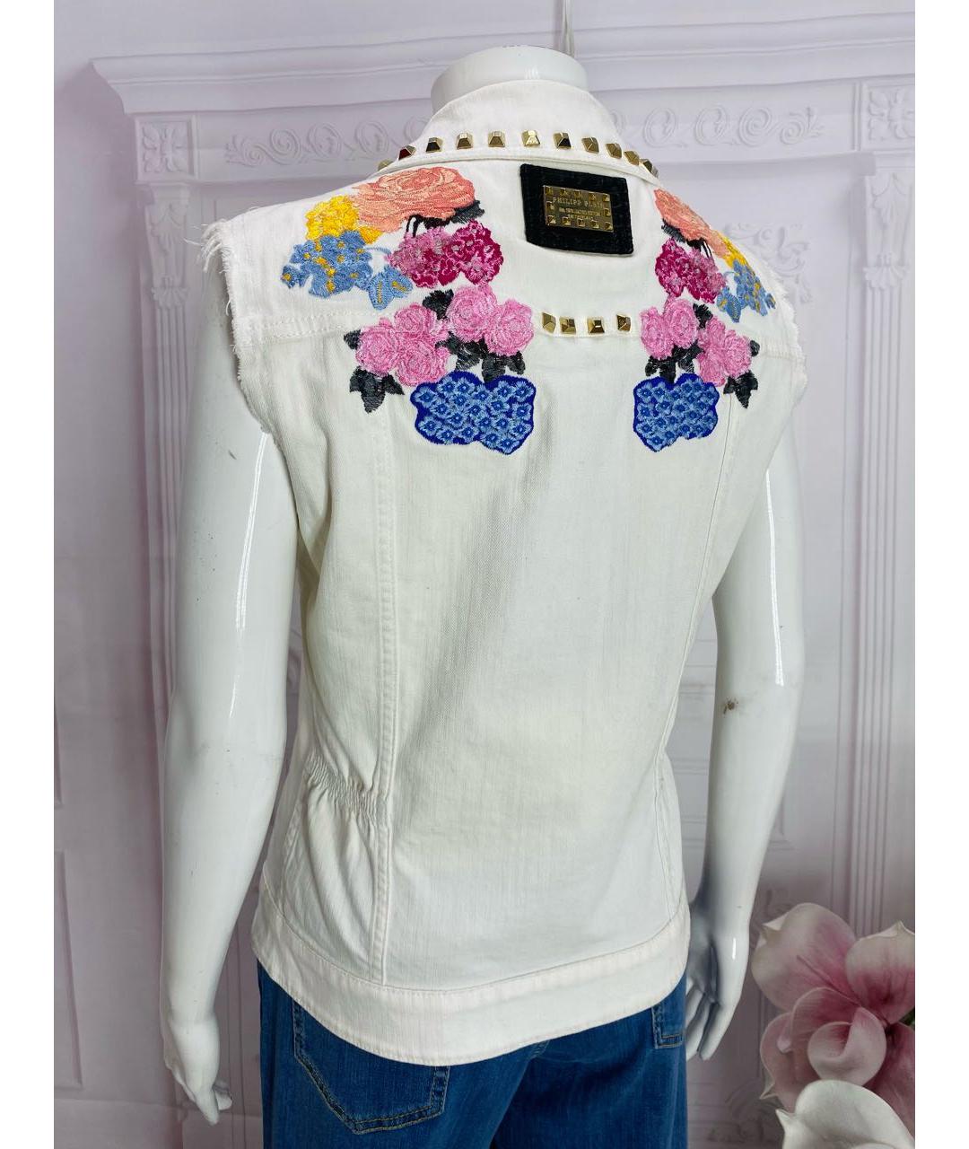 PHILIPP PLEIN Белый хлопковый жилет, фото 8