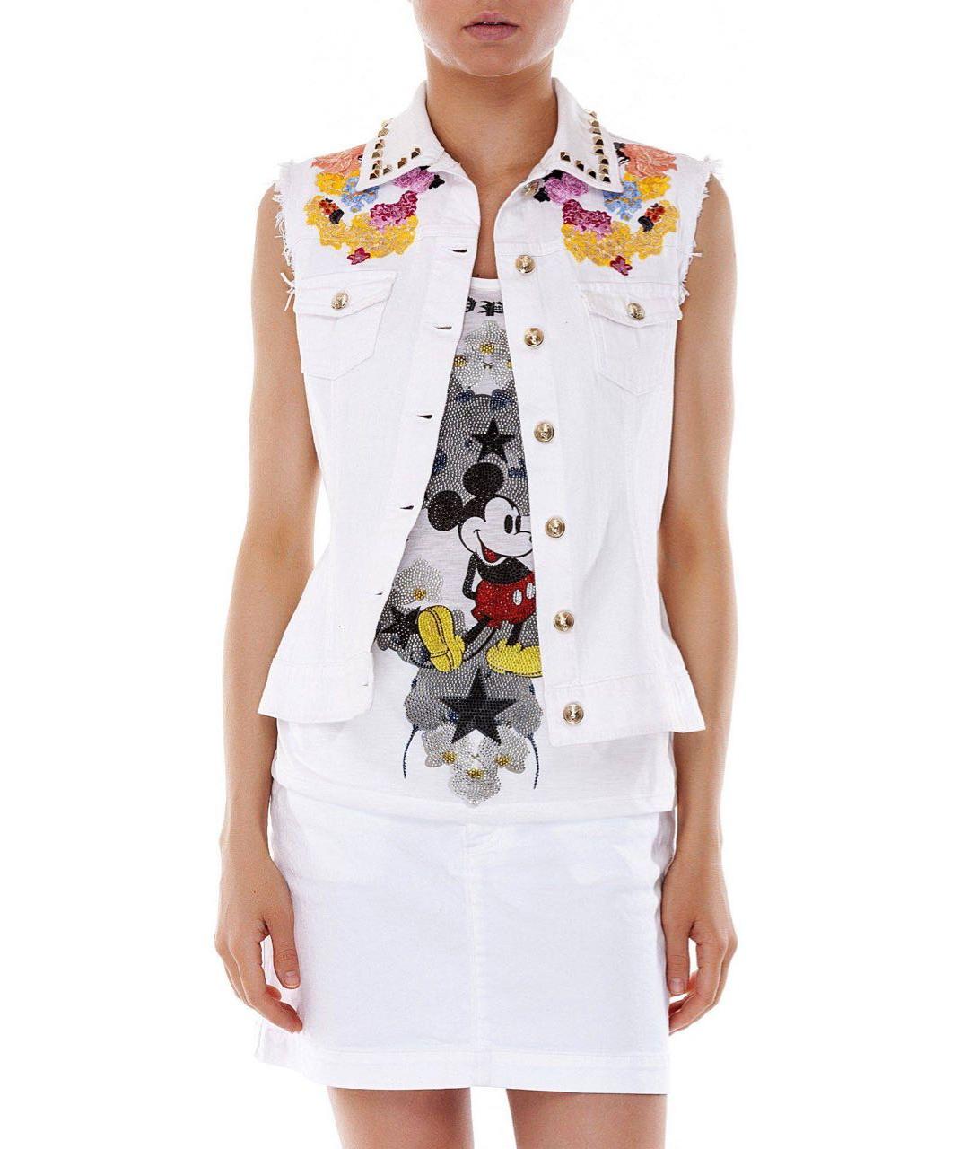 PHILIPP PLEIN Белый хлопковый жилет, фото 5