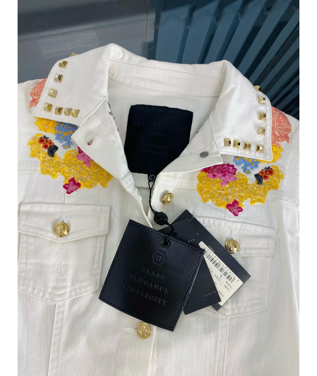 PHILIPP PLEIN Белый хлопковый жилет, фото 3