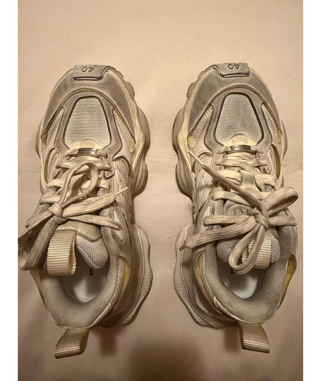 BALENCIAGA Бежевые текстильные низкие кроссовки / кеды, фото 3