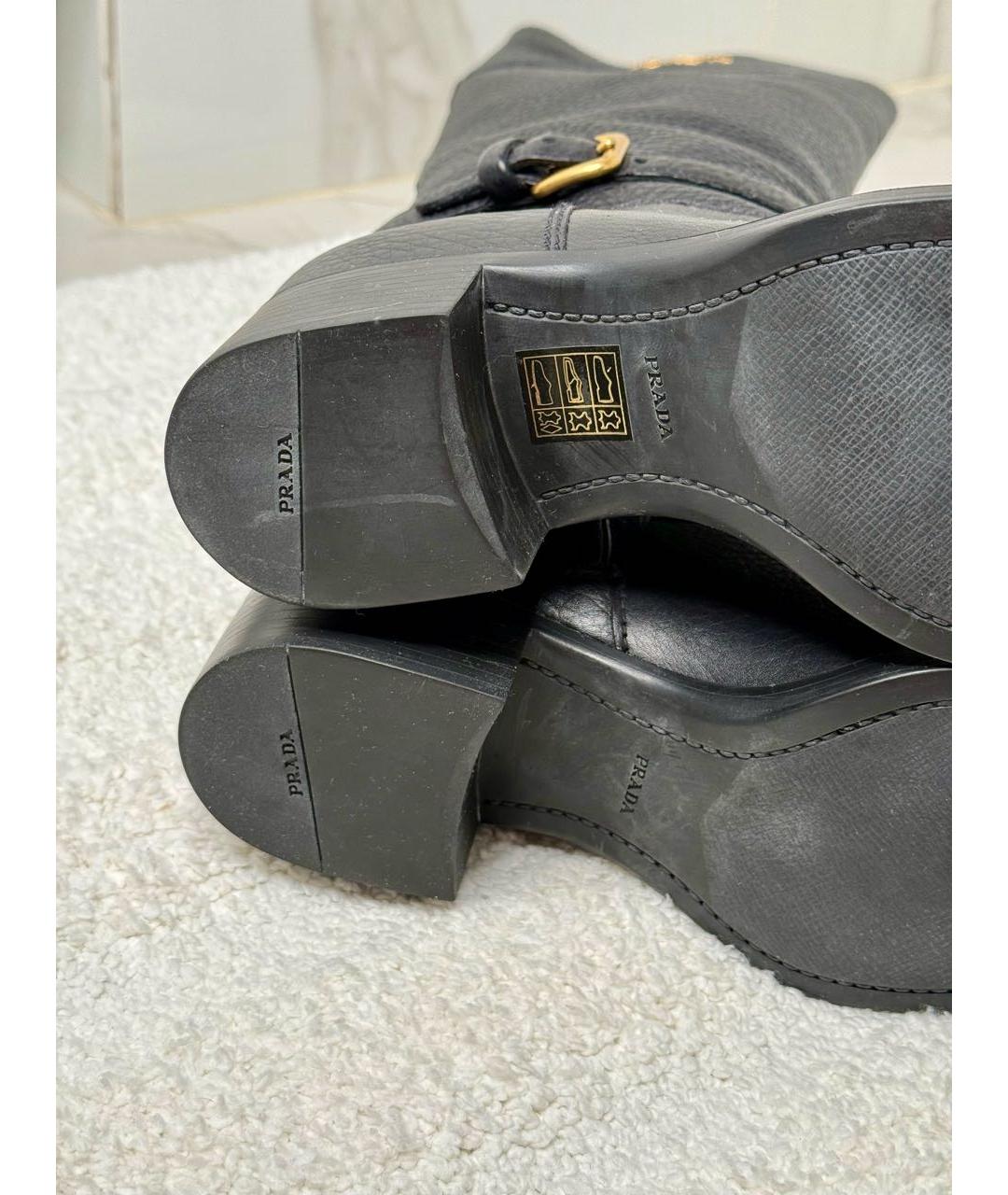 PRADA Черные кожаные сапоги, фото 6