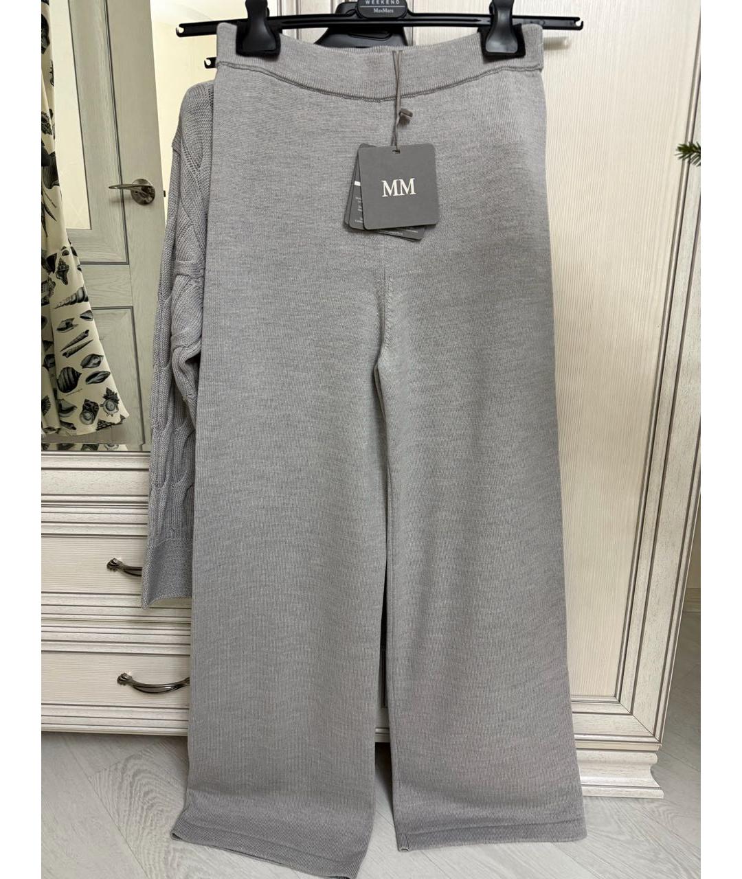 MAX MARA Серый шерстяной костюм с брюками, фото 5