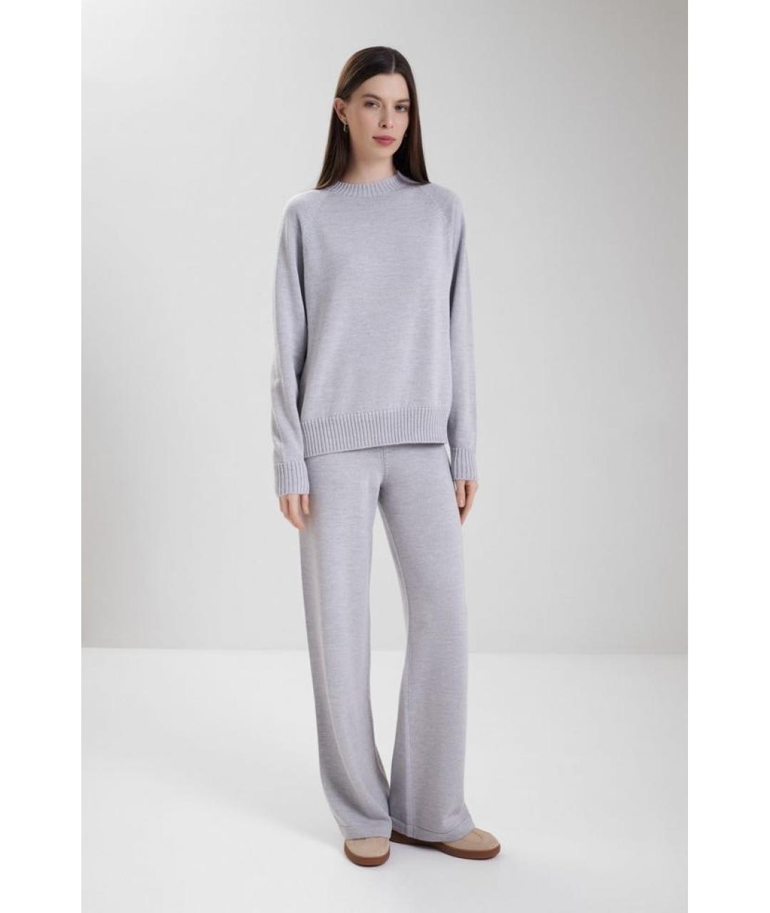 MAX MARA Серый шерстяной костюм с брюками, фото 3