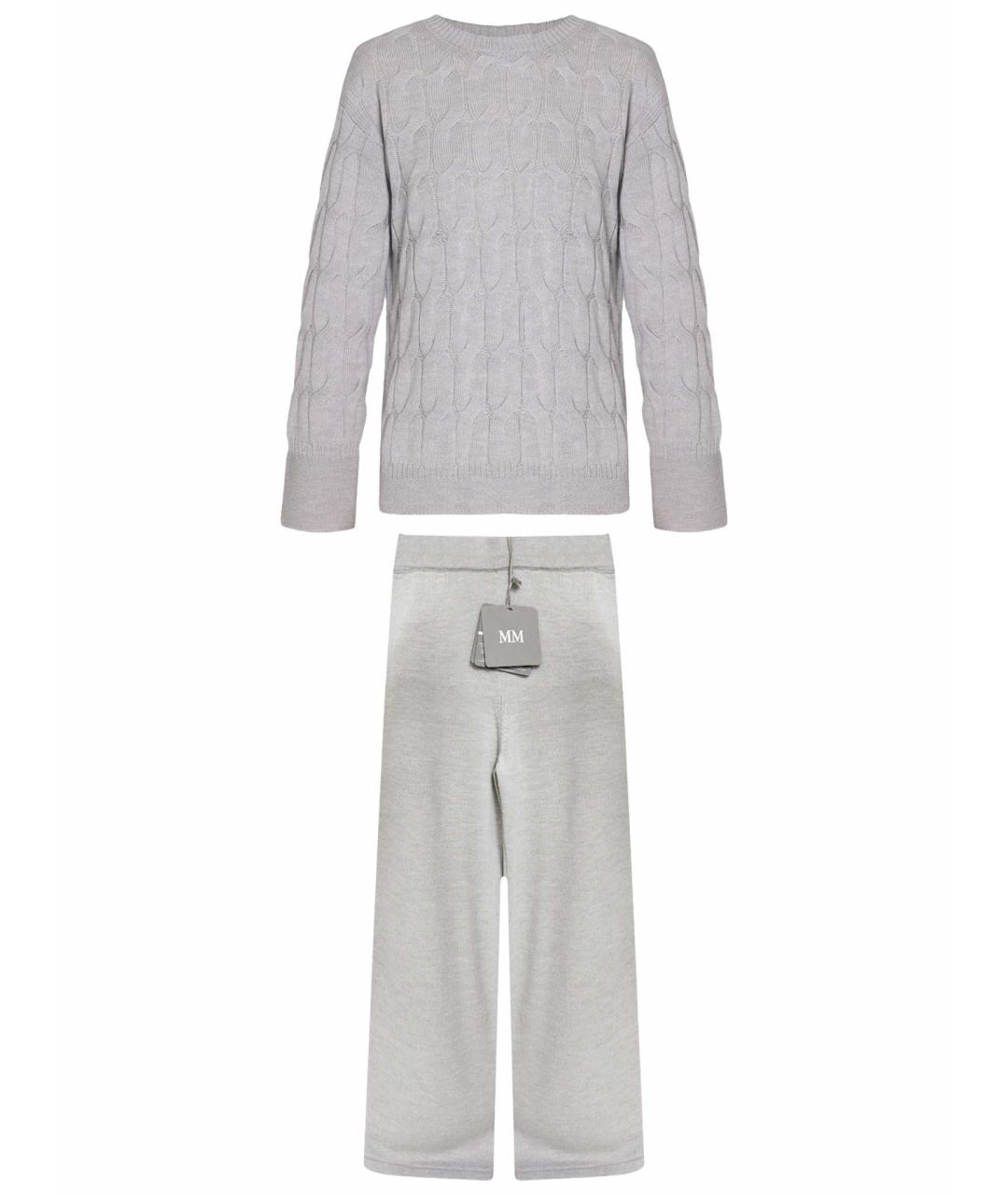 MAX MARA Серый шерстяной костюм с брюками, фото 1