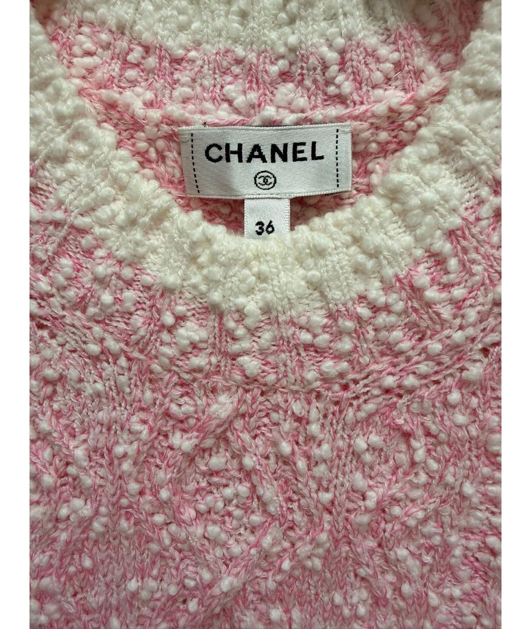 CHANEL Розовое хлопковое коктейльное платье, фото 3