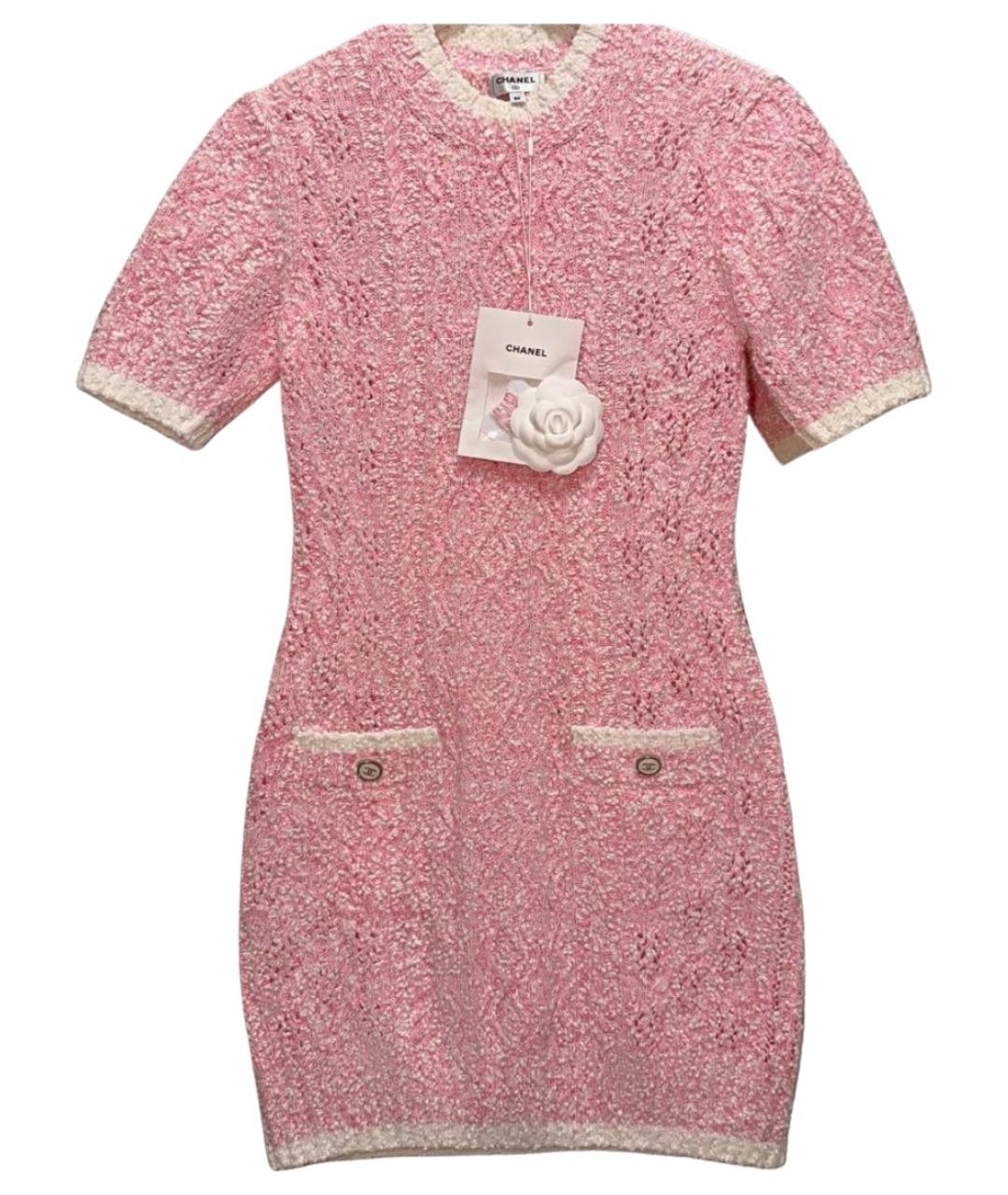 CHANEL Розовое хлопковое коктейльное платье, фото 1