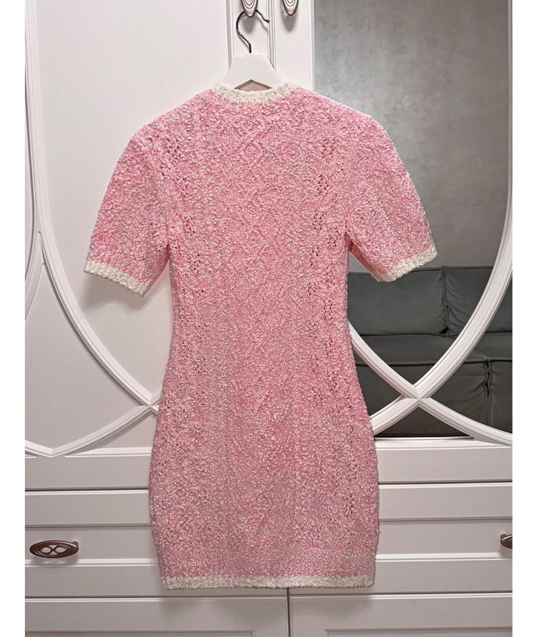 CHANEL Розовое хлопковое коктейльное платье, фото 2