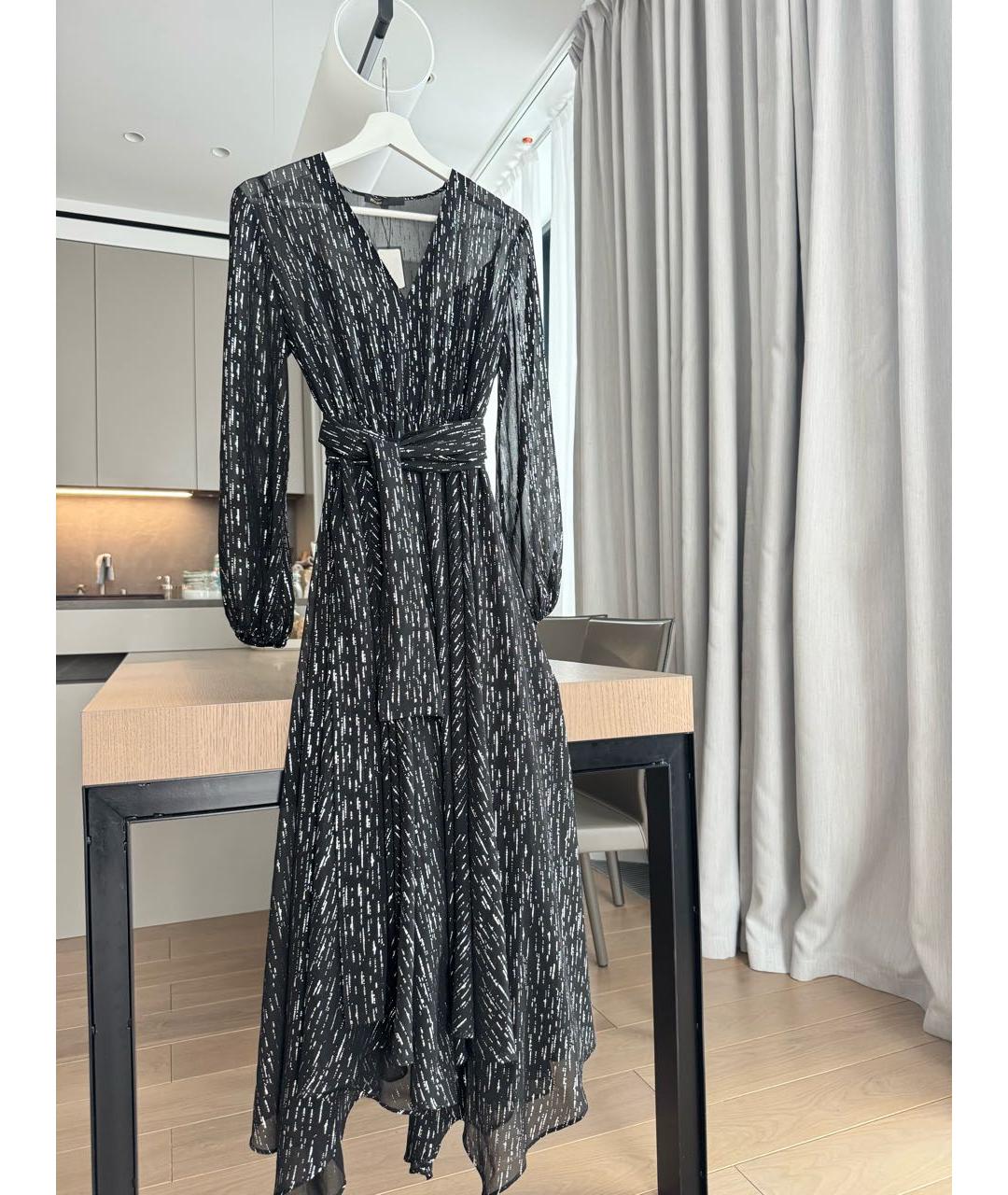 MAJE Черное полиэстеровое вечернее платье, фото 6