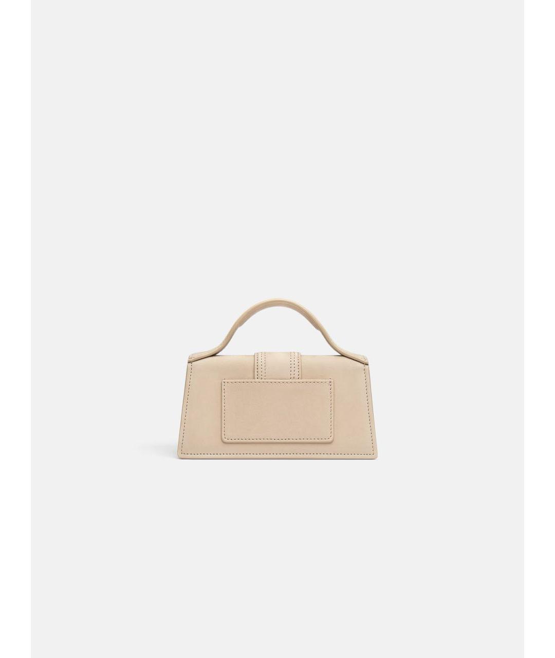 JACQUEMUS Бежевая замшевая сумка с короткими ручками, фото 5