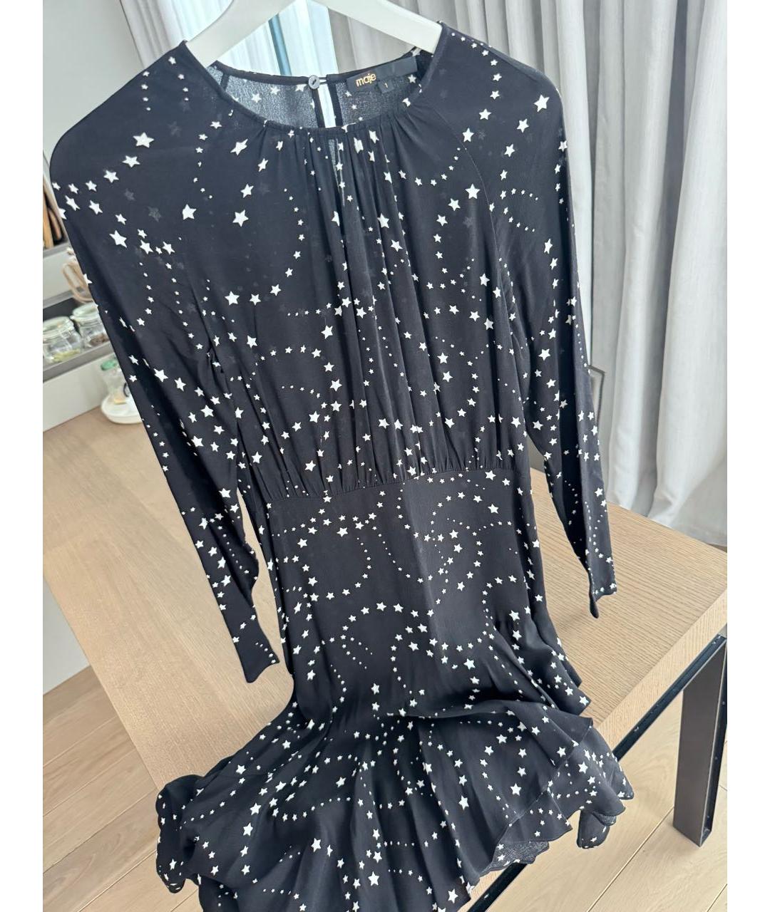 MAJE Черное вискозное коктейльное платье, фото 3