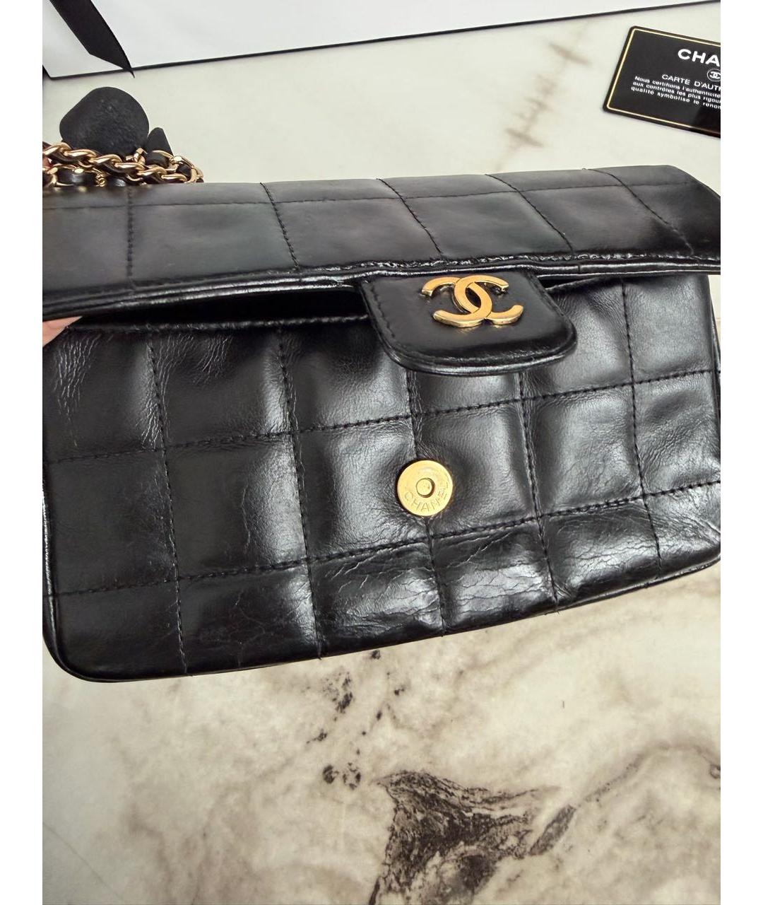 CHANEL Черная кожаная сумка через плечо, фото 8