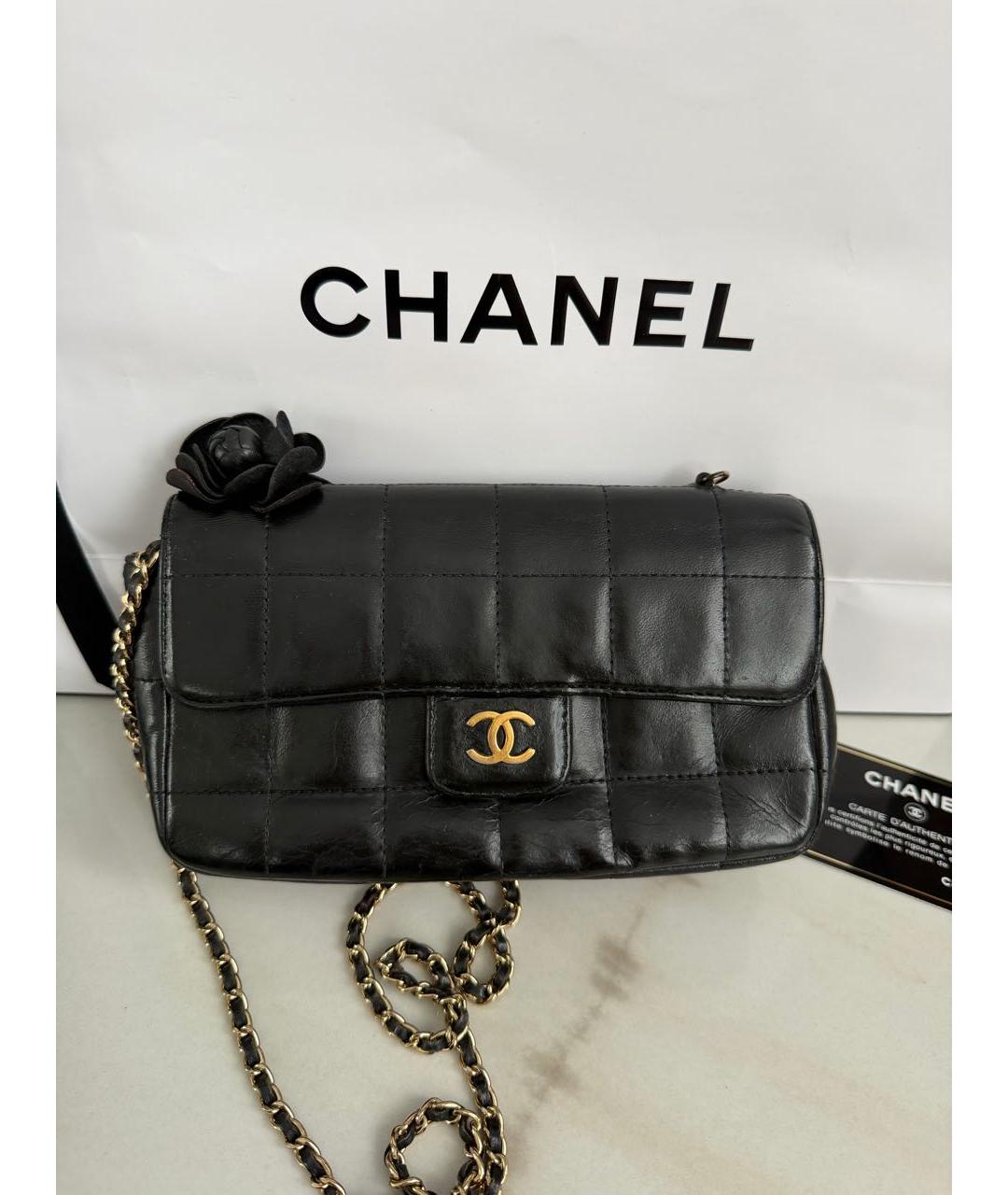 CHANEL Черная кожаная сумка через плечо, фото 5