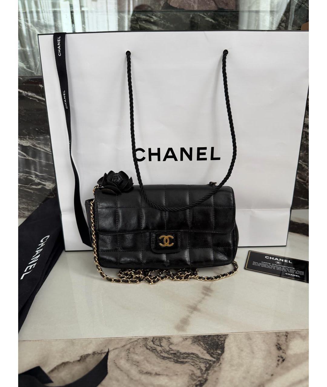 CHANEL Черная кожаная сумка через плечо, фото 2