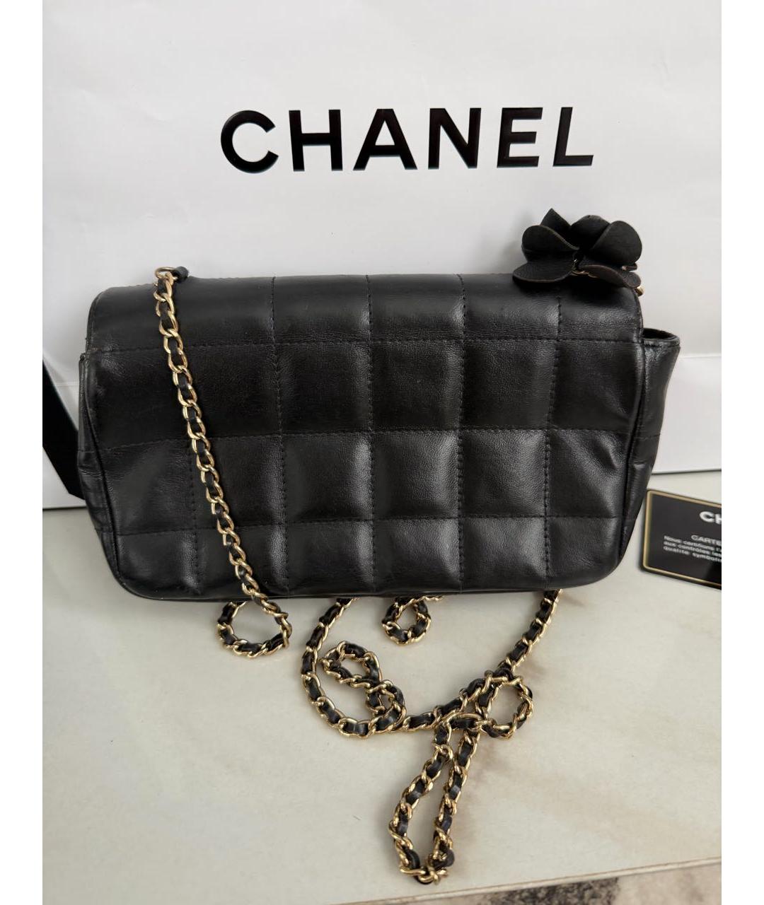 CHANEL Черная кожаная сумка через плечо, фото 4