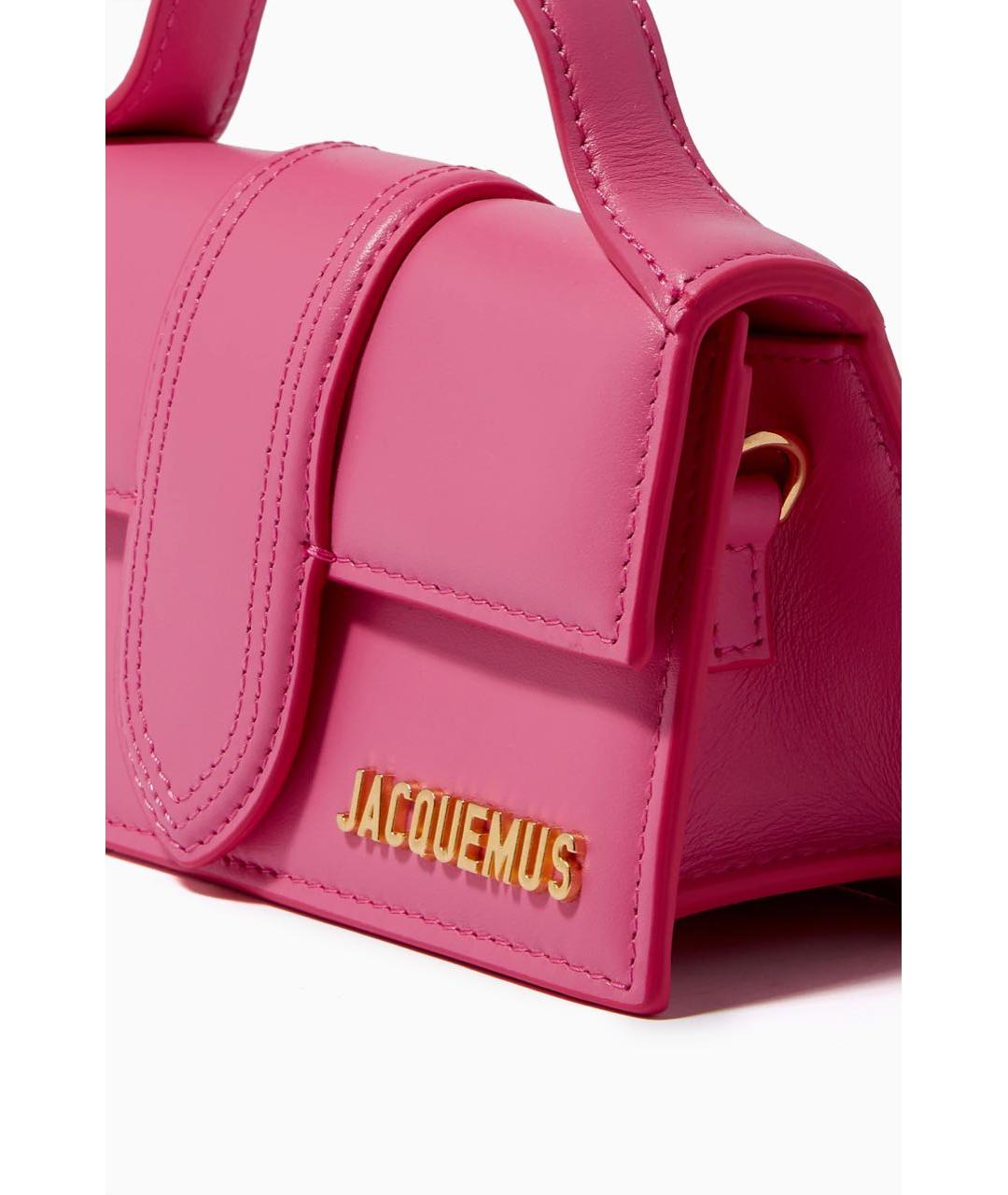 JACQUEMUS Фуксия кожаная сумка с короткими ручками, фото 2