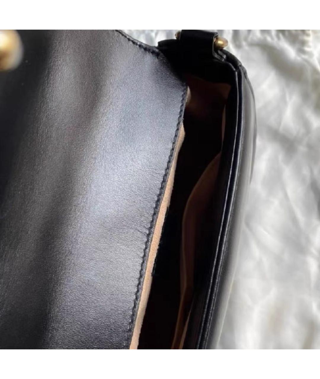 GUCCI Черная кожаная сумка с короткими ручками, фото 3