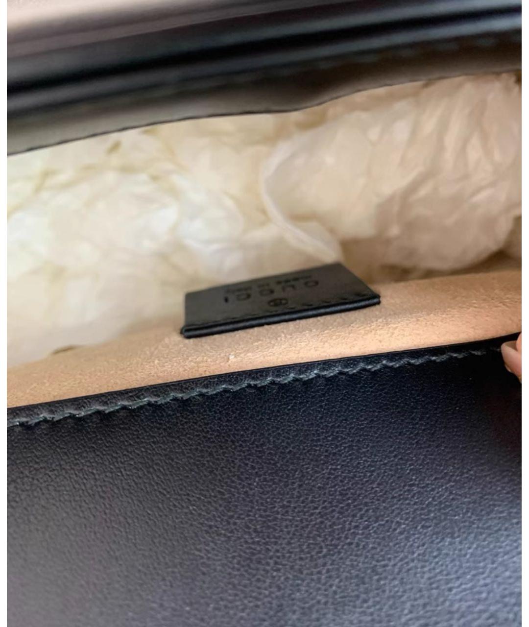 GUCCI Черная кожаная сумка с короткими ручками, фото 4