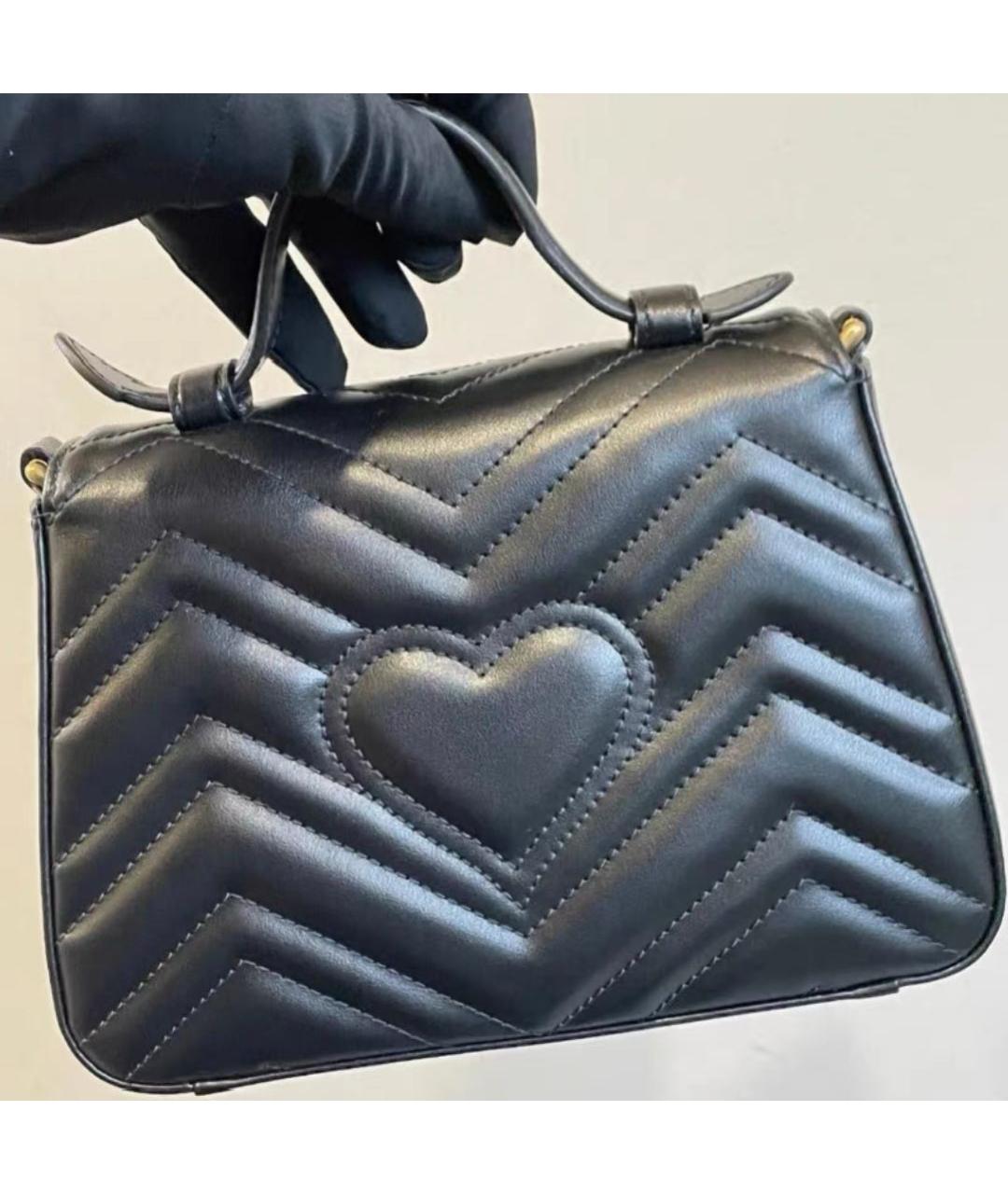 GUCCI Черная кожаная сумка с короткими ручками, фото 2