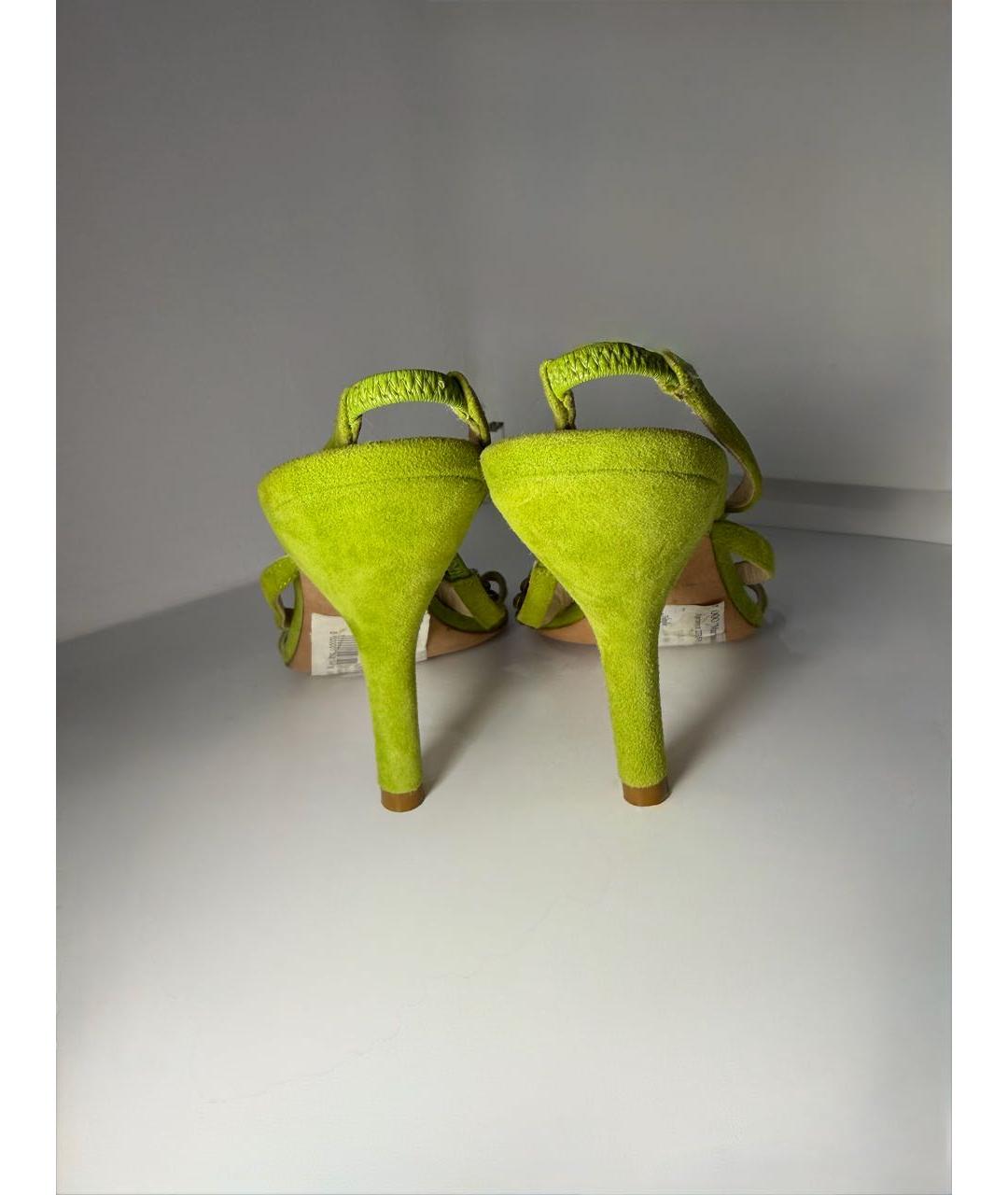 KENZO Зеленые нубуковые босоножки, фото 4