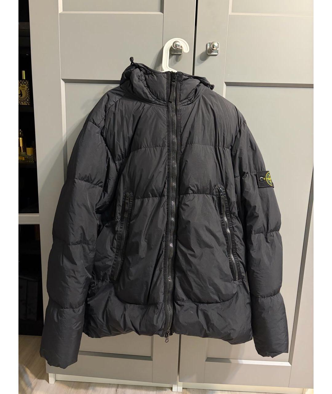 STONE ISLAND Черная полиуретановая куртка, фото 2