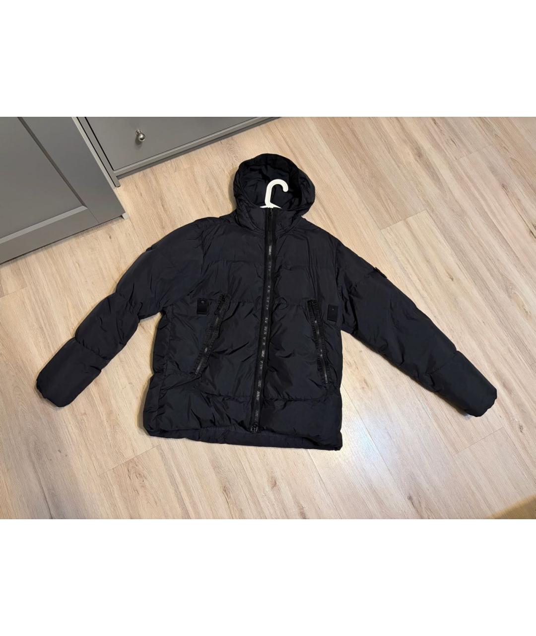 STONE ISLAND Черная полиуретановая куртка, фото 6