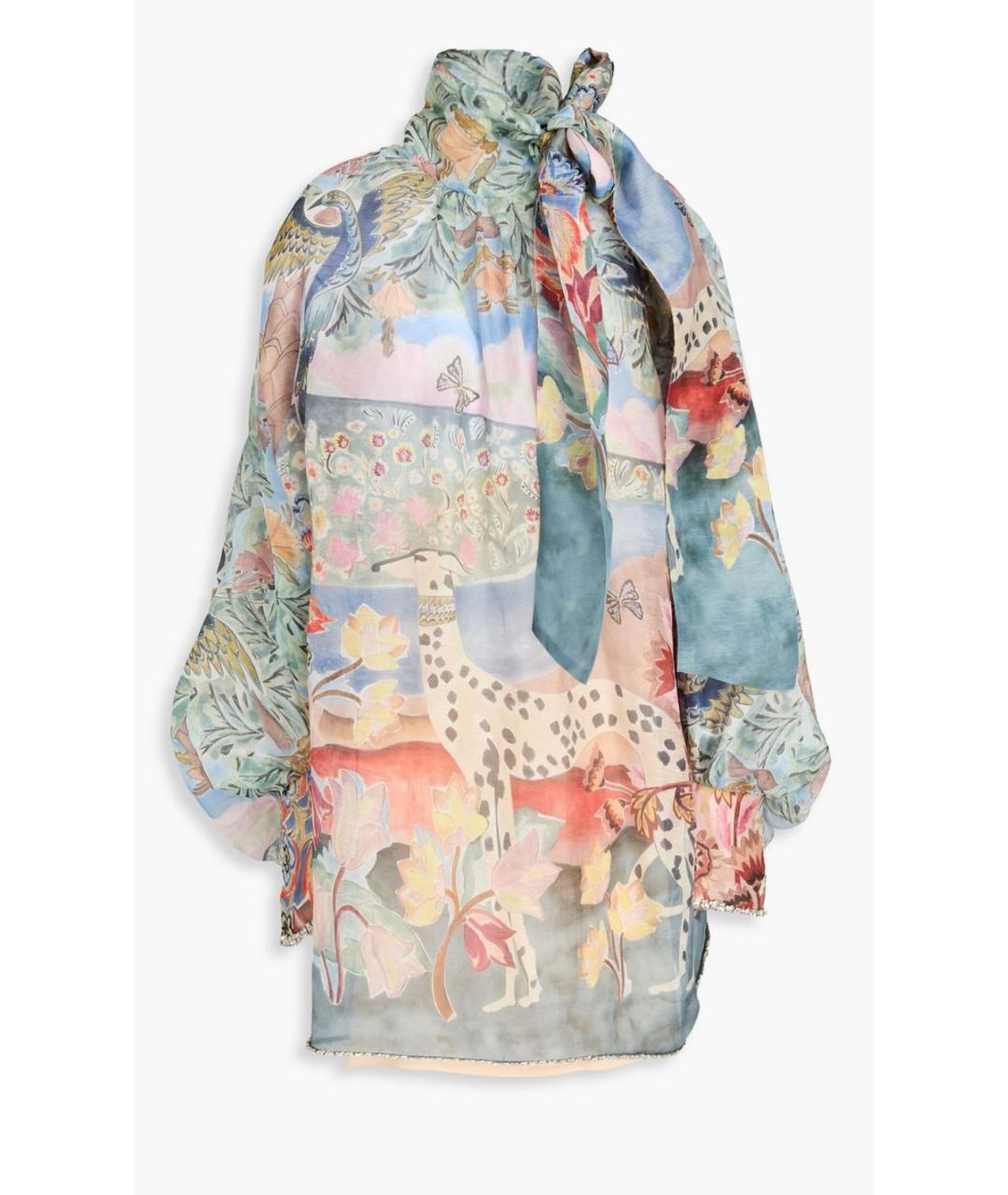 ZIMMERMANN Голубое льняное коктейльное платье, фото 5