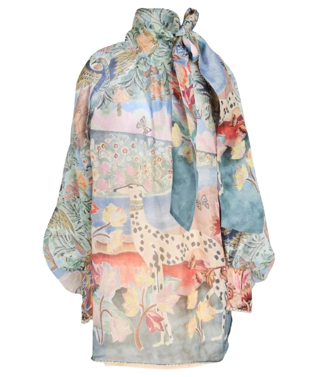 ZIMMERMANN Голубое льняное коктейльное платье, фото 1