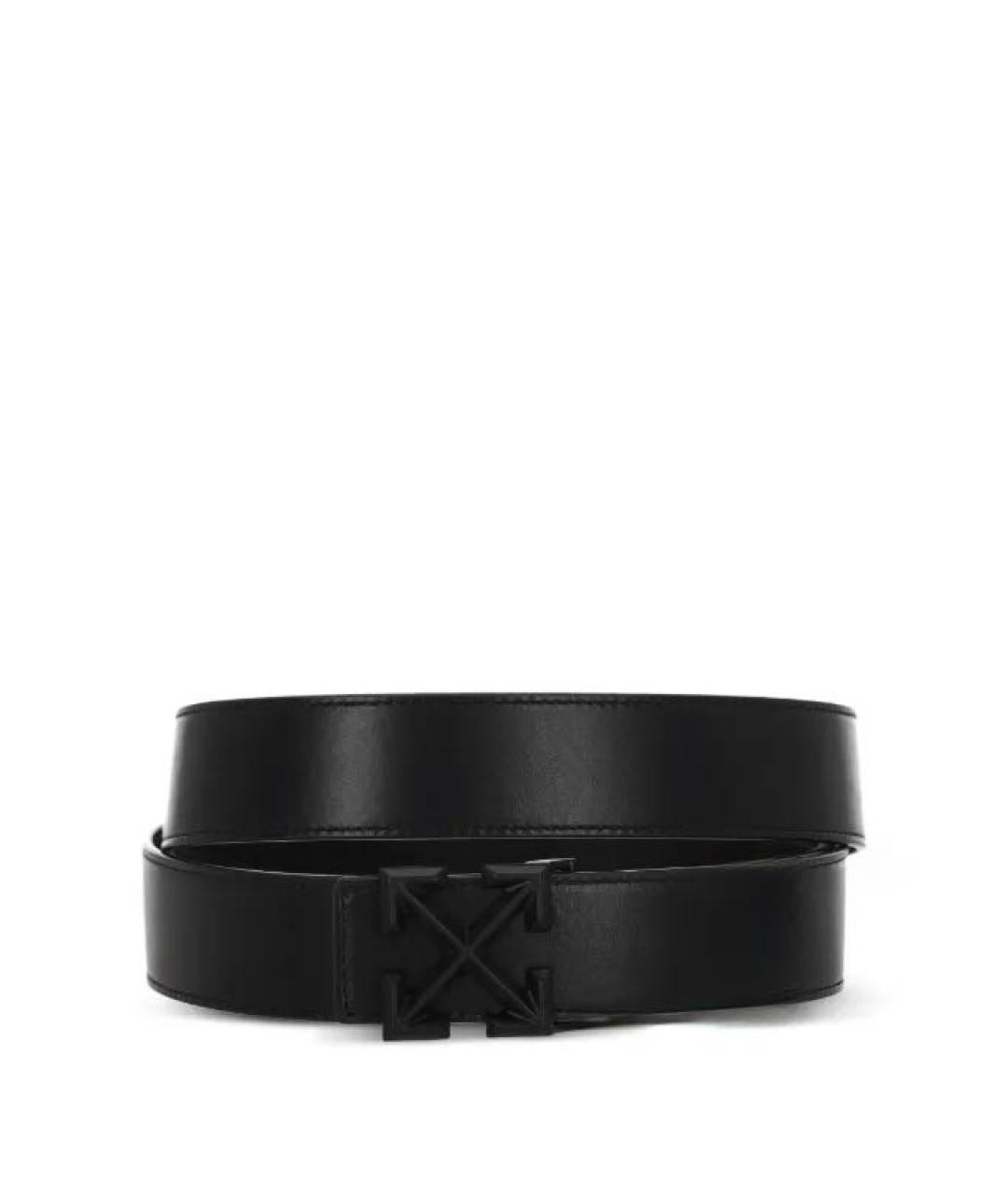 OFF-WHITE Черный кожаный ремень, фото 6