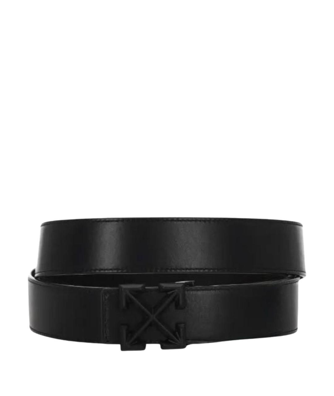OFF-WHITE Черный кожаный ремень, фото 1