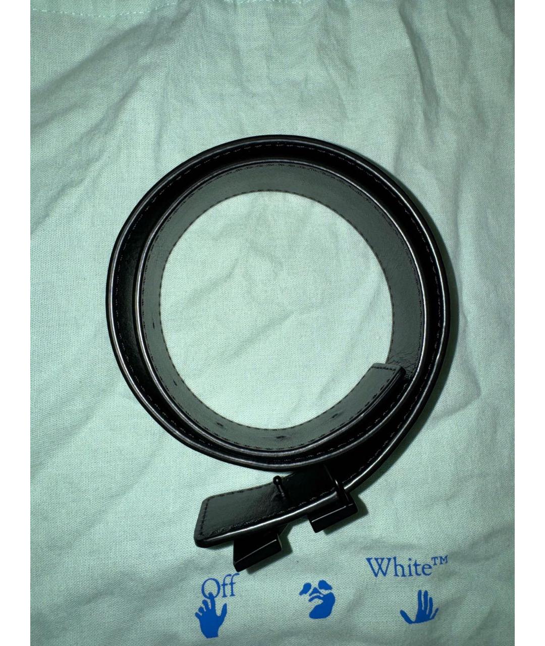 OFF-WHITE Черный кожаный ремень, фото 2