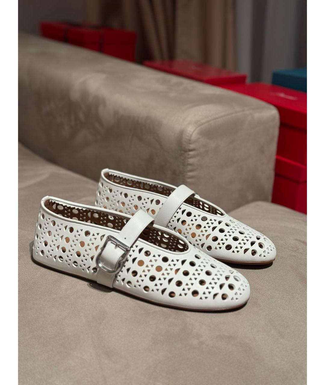 ALAIA Белые кожаные балетки, фото 6