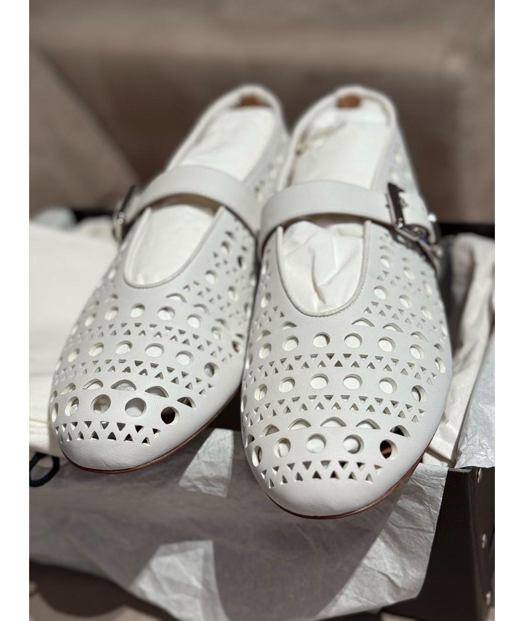 ALAIA Белые кожаные балетки, фото 4