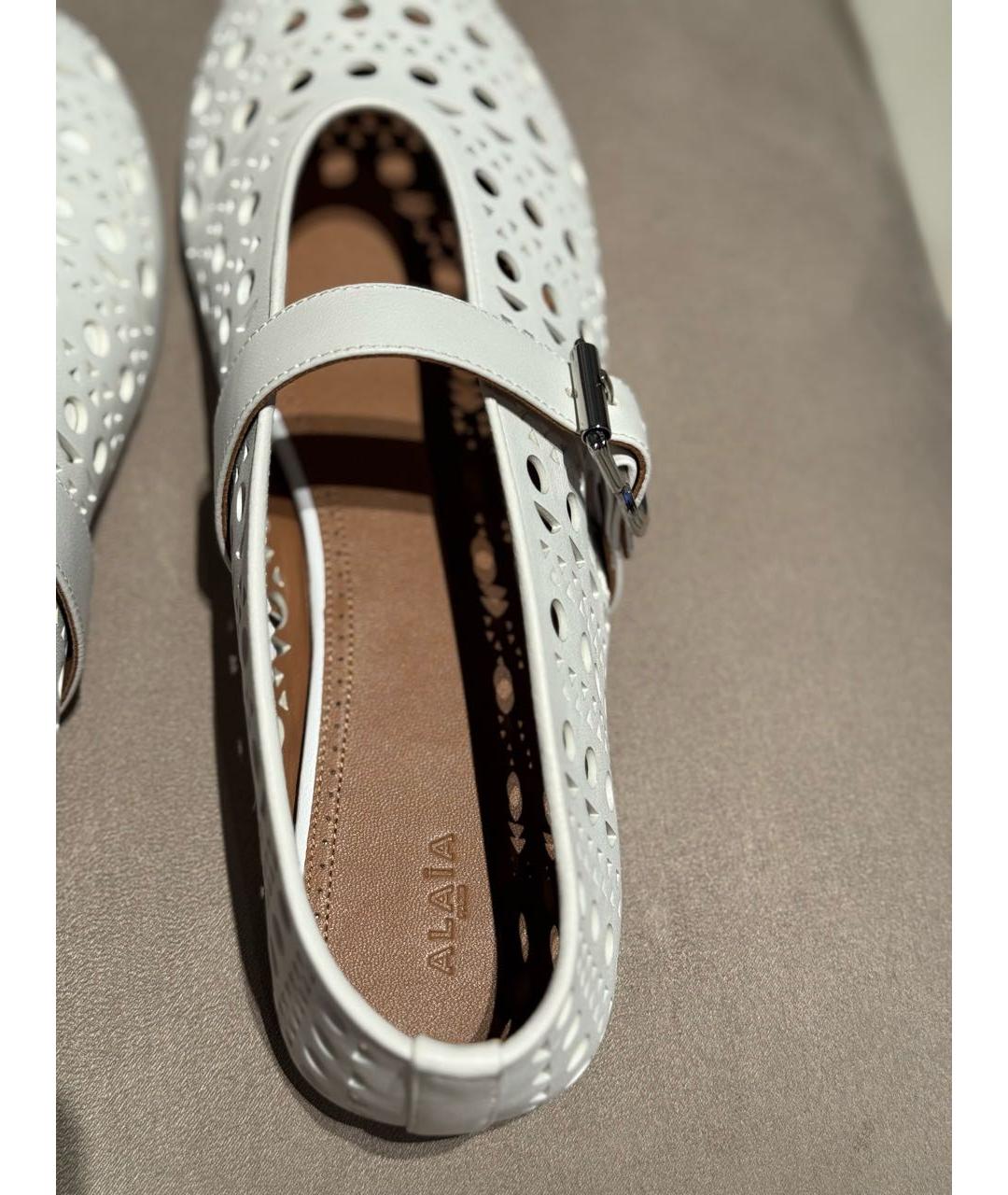 ALAIA Белые кожаные балетки, фото 7