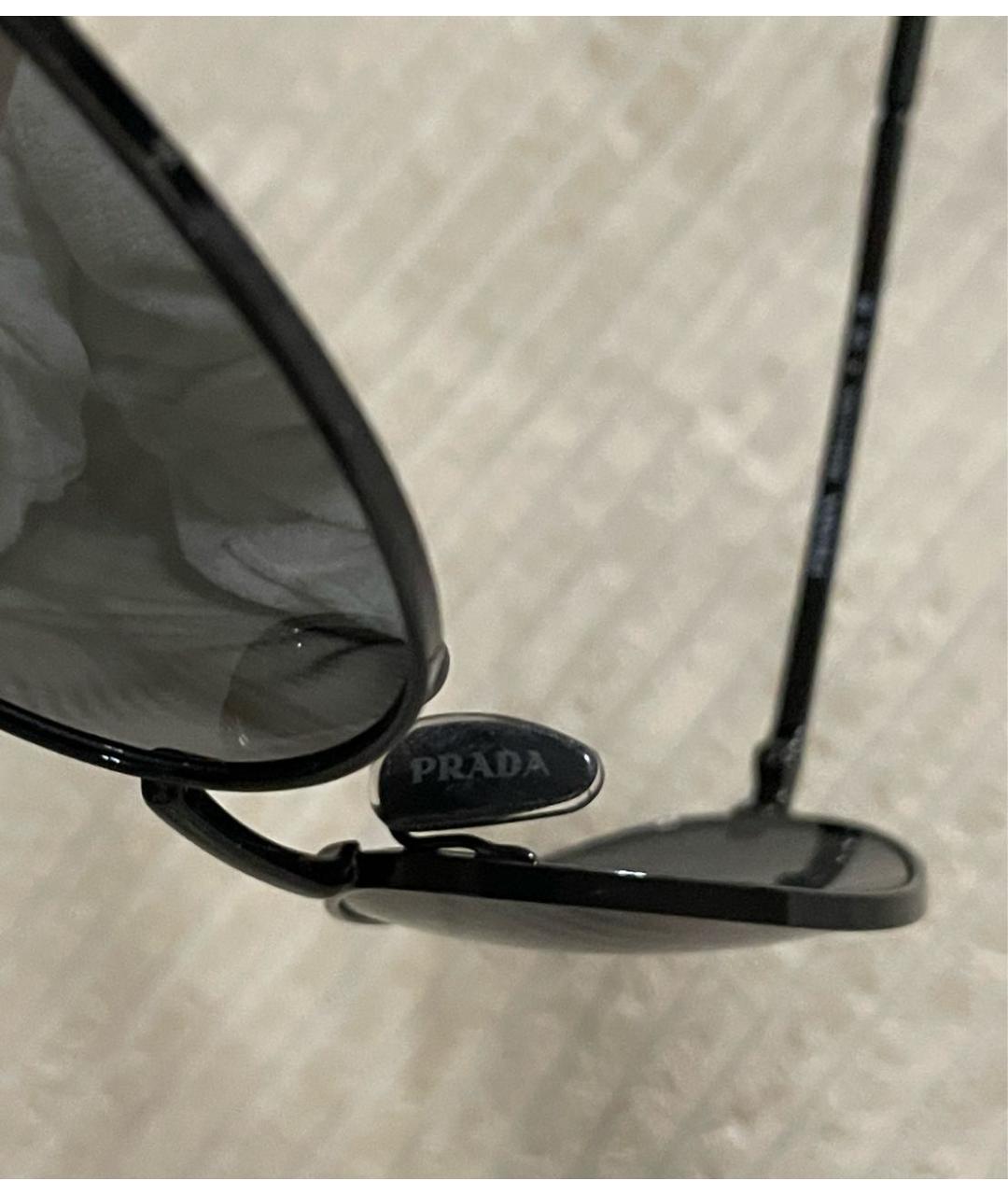 PRADA Черные металлические солнцезащитные очки, фото 8