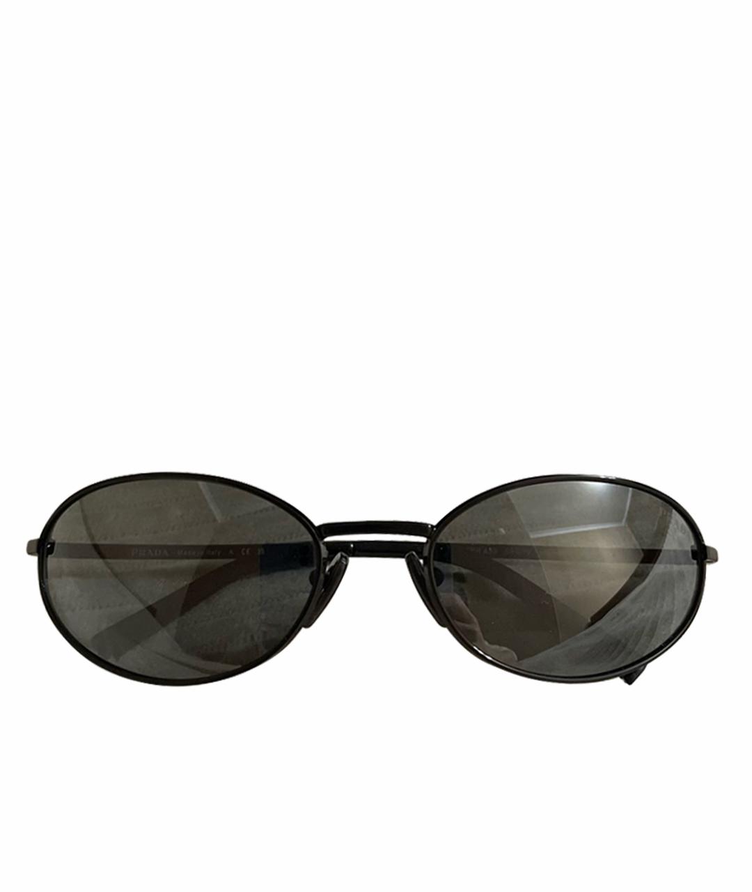 PRADA Черные металлические солнцезащитные очки, фото 1