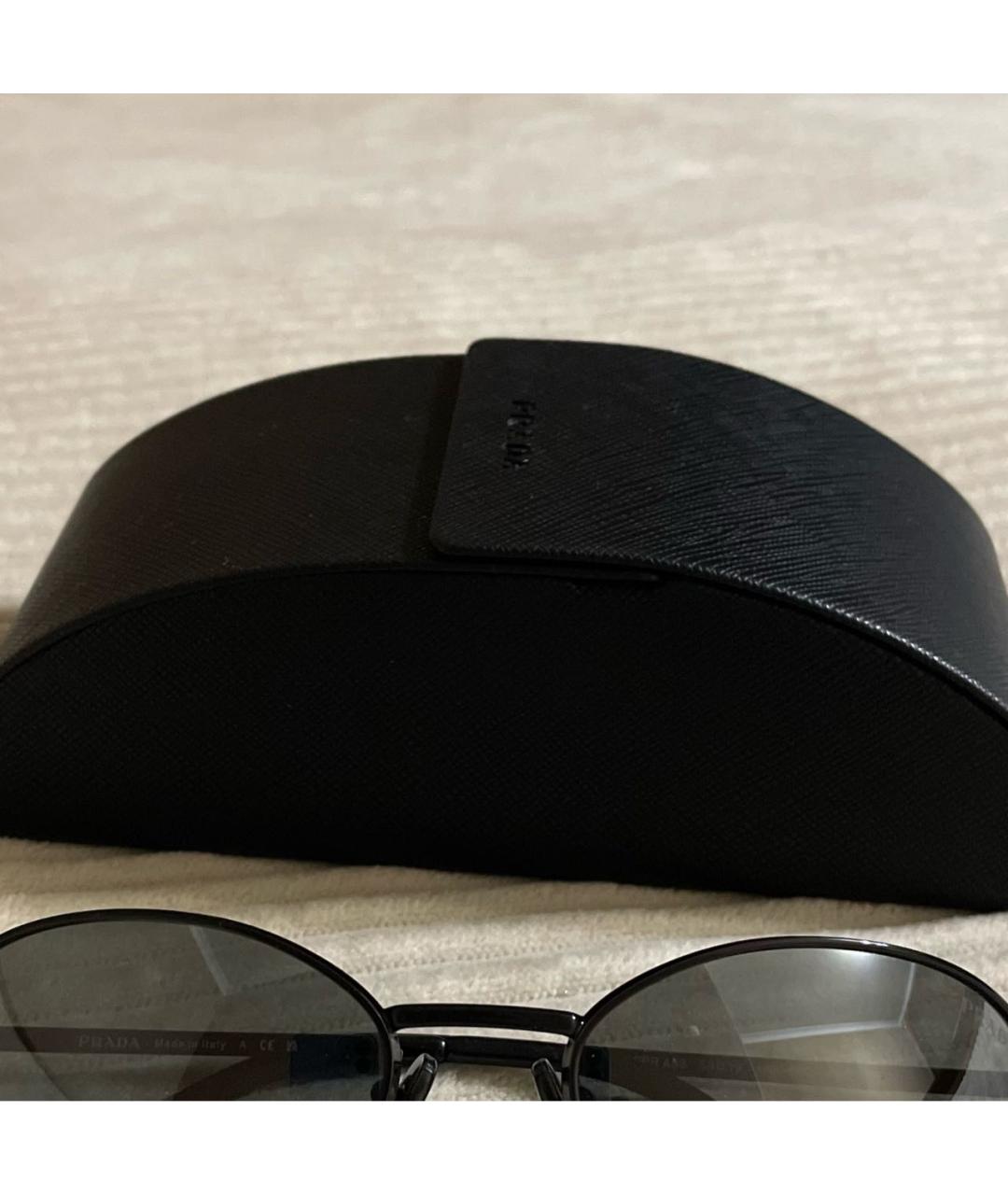 PRADA Черные металлические солнцезащитные очки, фото 4