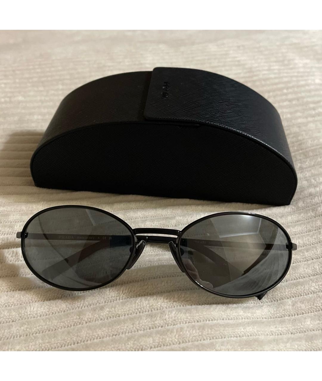 PRADA Черные металлические солнцезащитные очки, фото 9