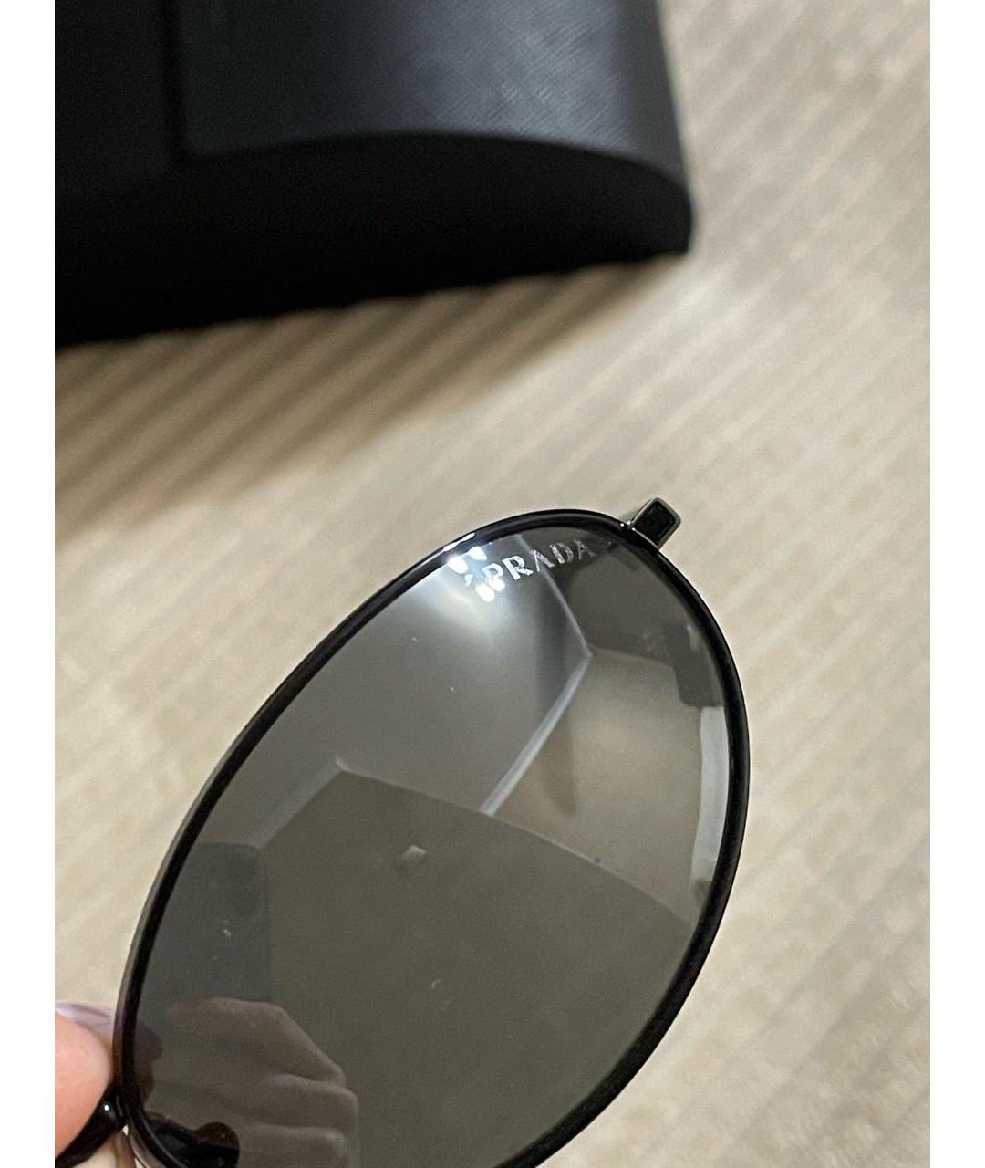 PRADA Черные металлические солнцезащитные очки, фото 5